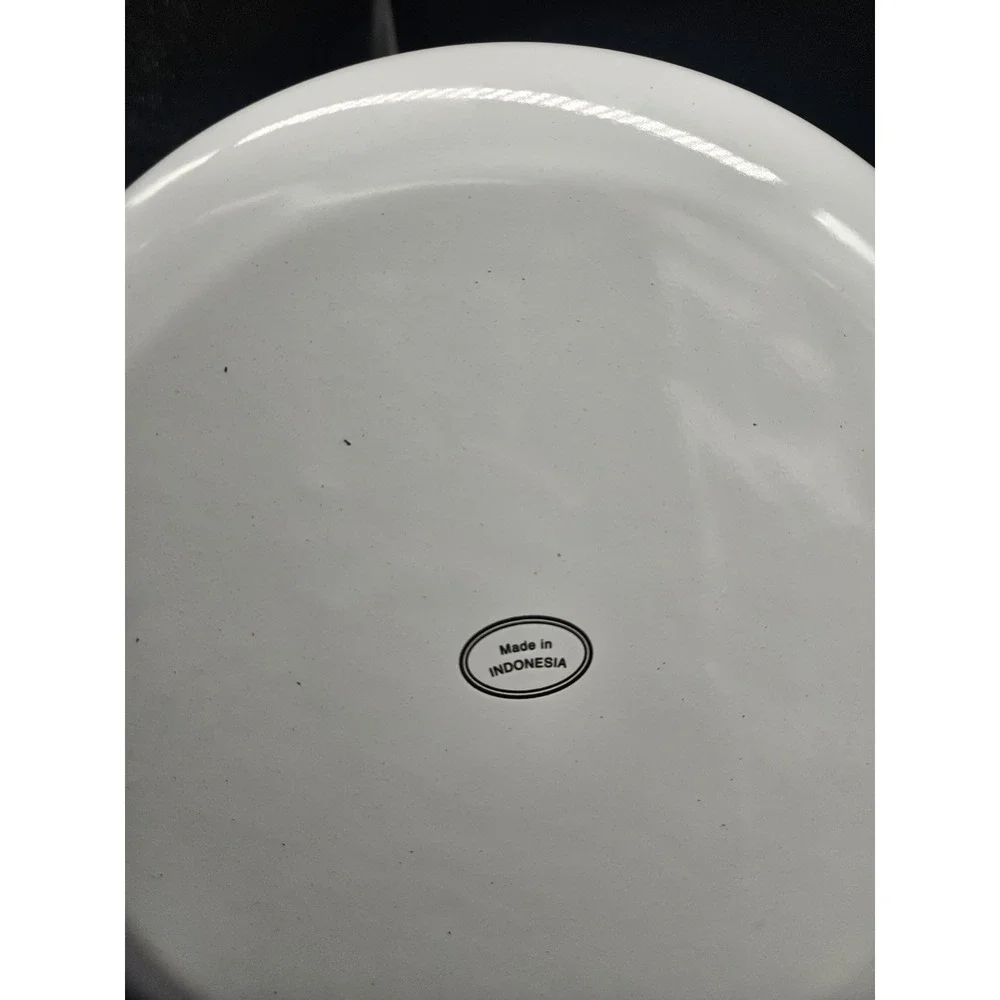Vintage Enamelware Apple & Grape Large Pot W/ Lid